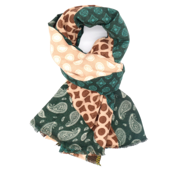 Green Paisley Patches scarf