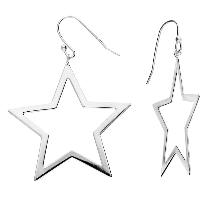 Star hook in drop earrings (large)