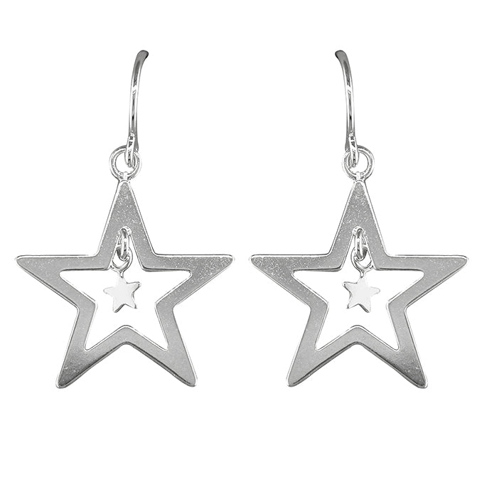 Star hook in drop earrings (small)