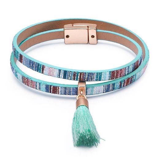 Leather look wrap bracelet