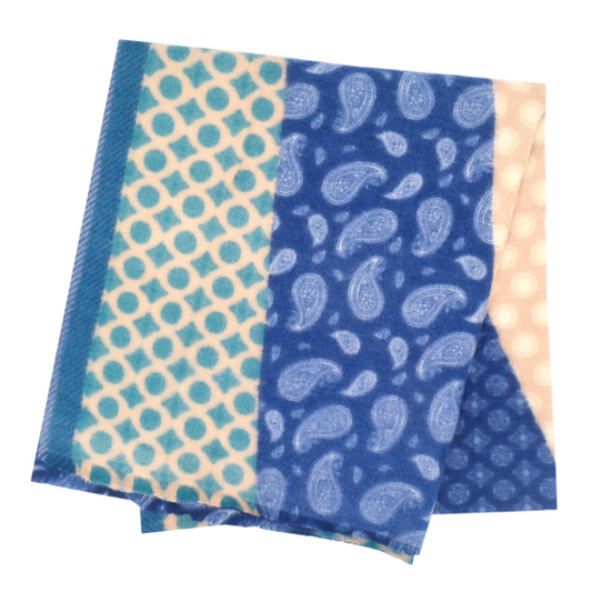 Blue Paisley Patches scarf