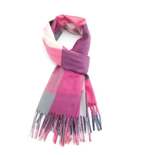 Pink check scarf