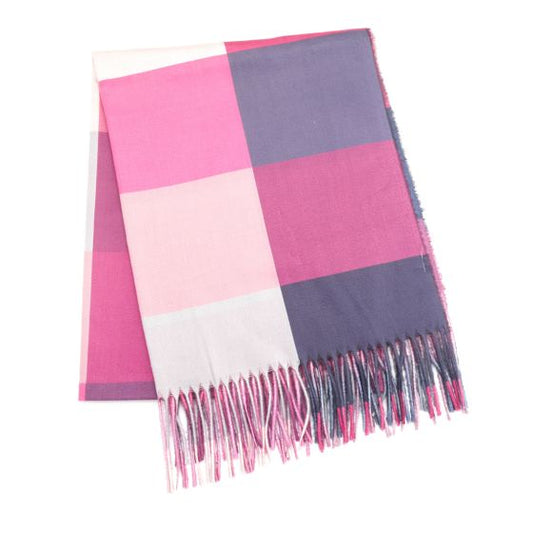 Pink check scarf