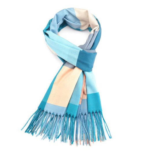 Teal check scarf