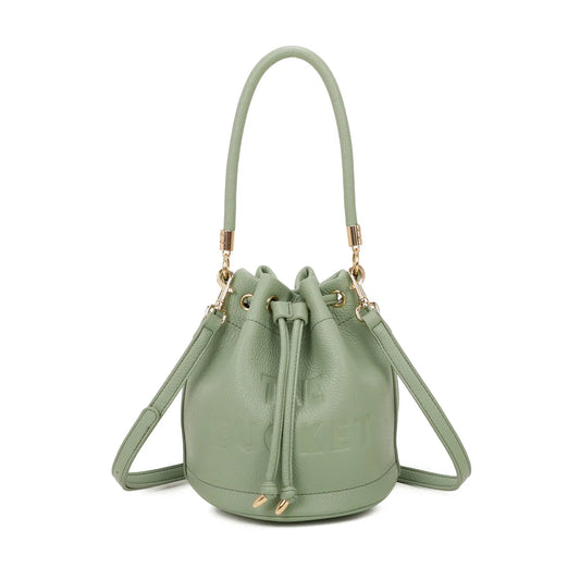 Green bucket bag