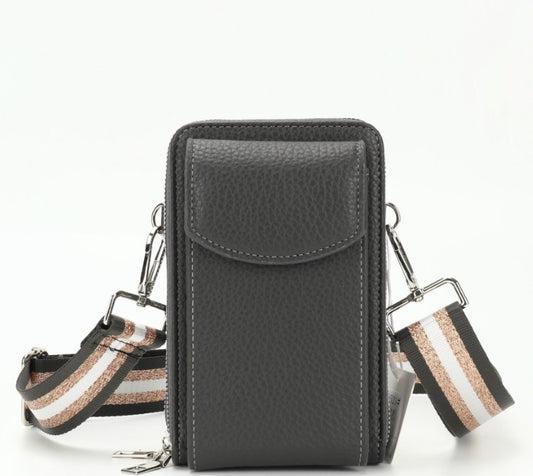 Cross body phone bag - grey