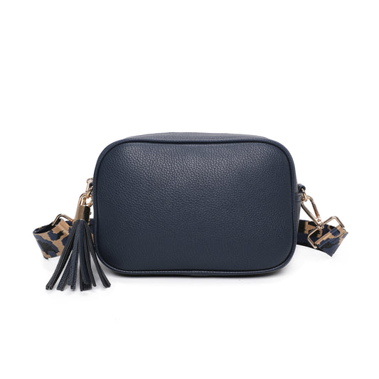 Navy tassel cross body bag