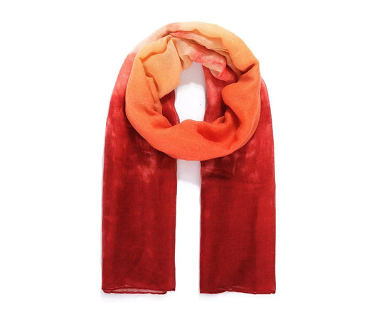 Red/orange ombre watercolour scarf