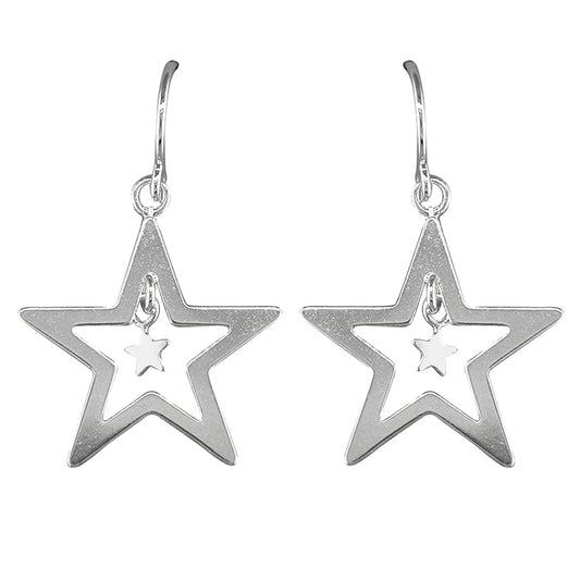 Star hook in drop earrings (small)