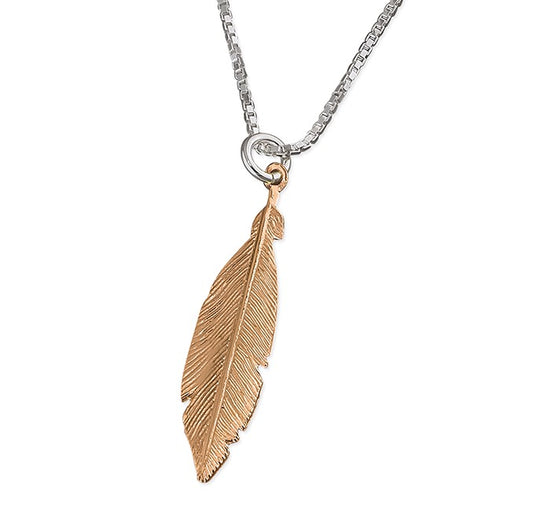 Two Tone Feather Necklace
