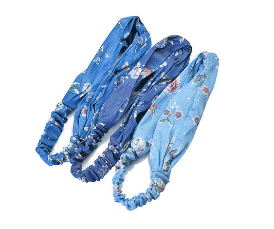 Denim floral soft headband