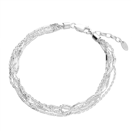 Five strand silver bracelet