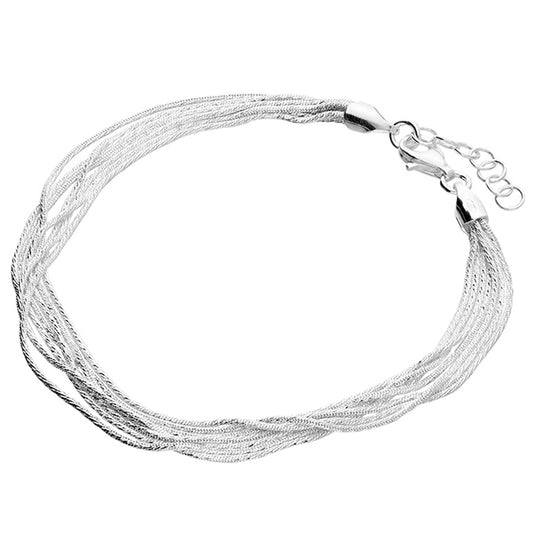 Seven strand silver bracelet