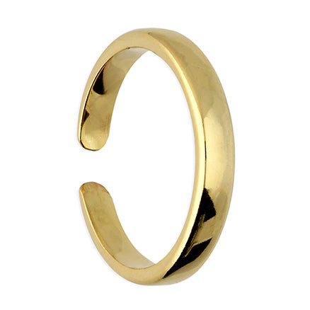 Gold plain band toe ring
