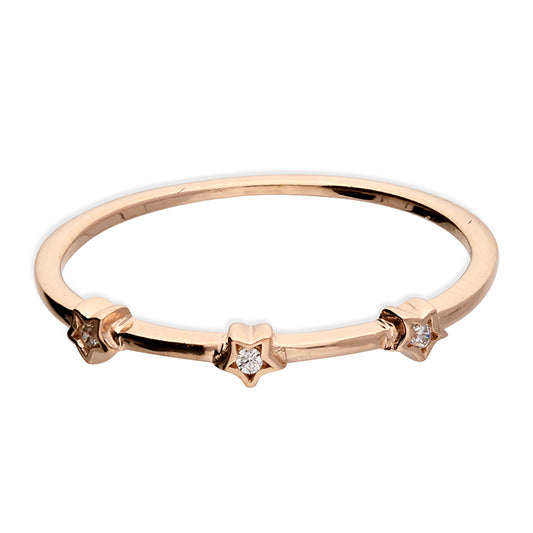 Rose gold triple star ring